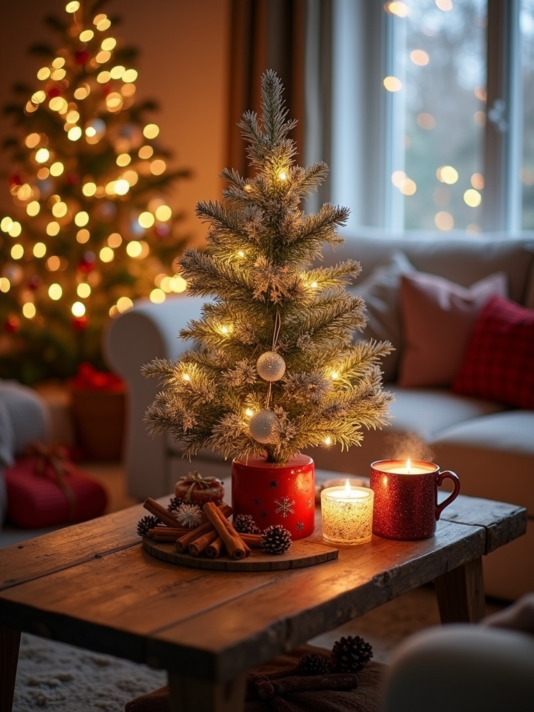 festive miniature tree decor