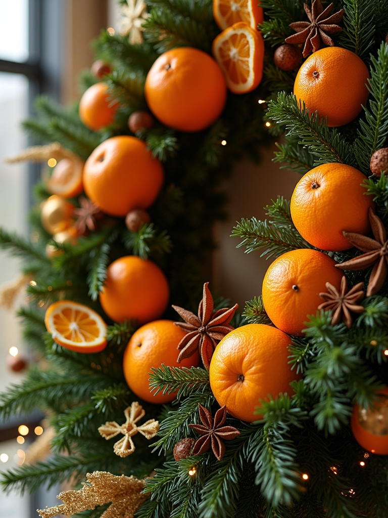 festive orange wreath decoration