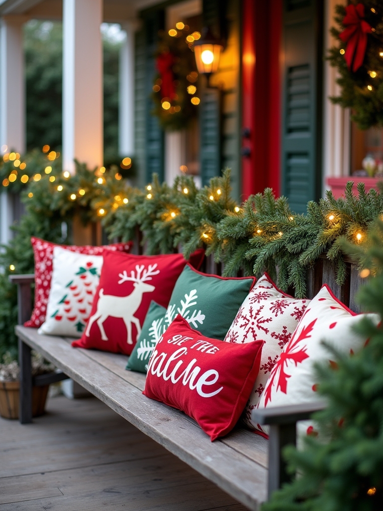 festive outdoor pillow decor