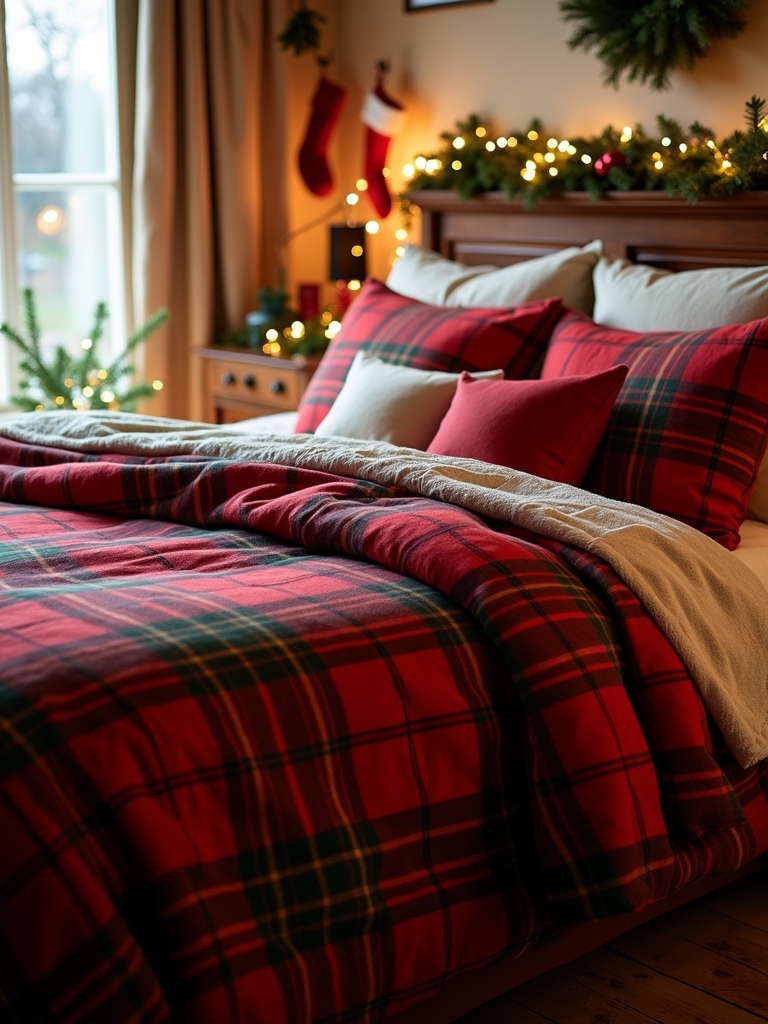 festive plaid holiday decor