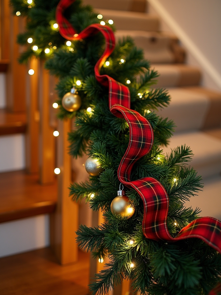 festive plaid ribbon accents