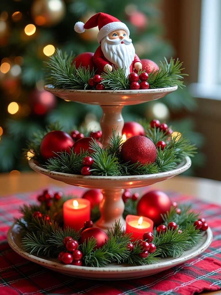 festive red and green decor