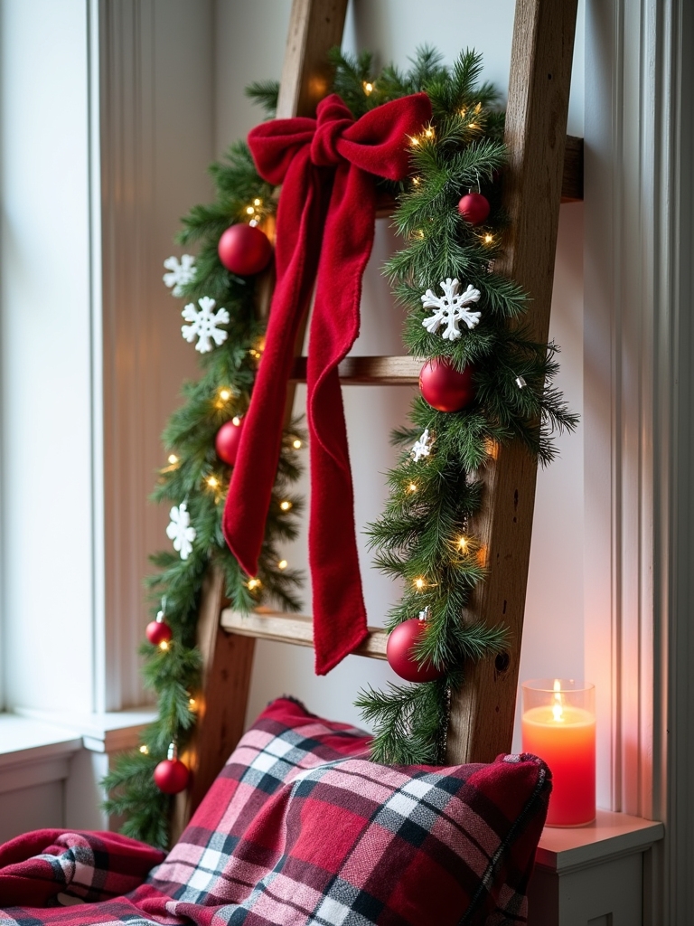 festive red and white