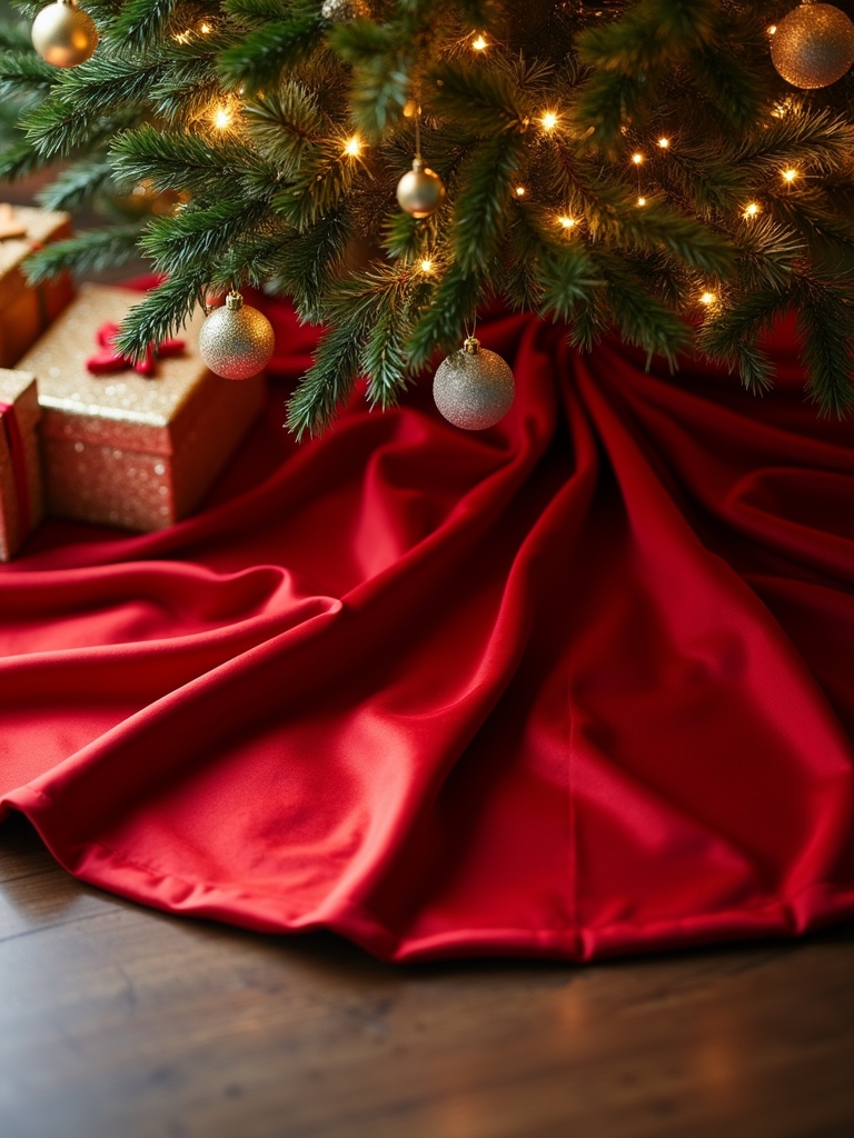 festive red satin elegance