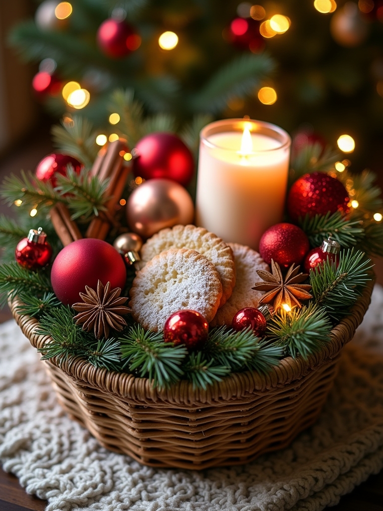 festive seasonal decor basket