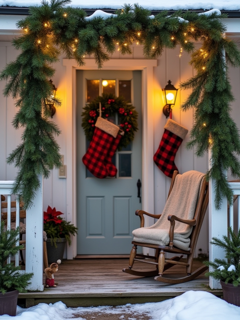 festive stockings by door