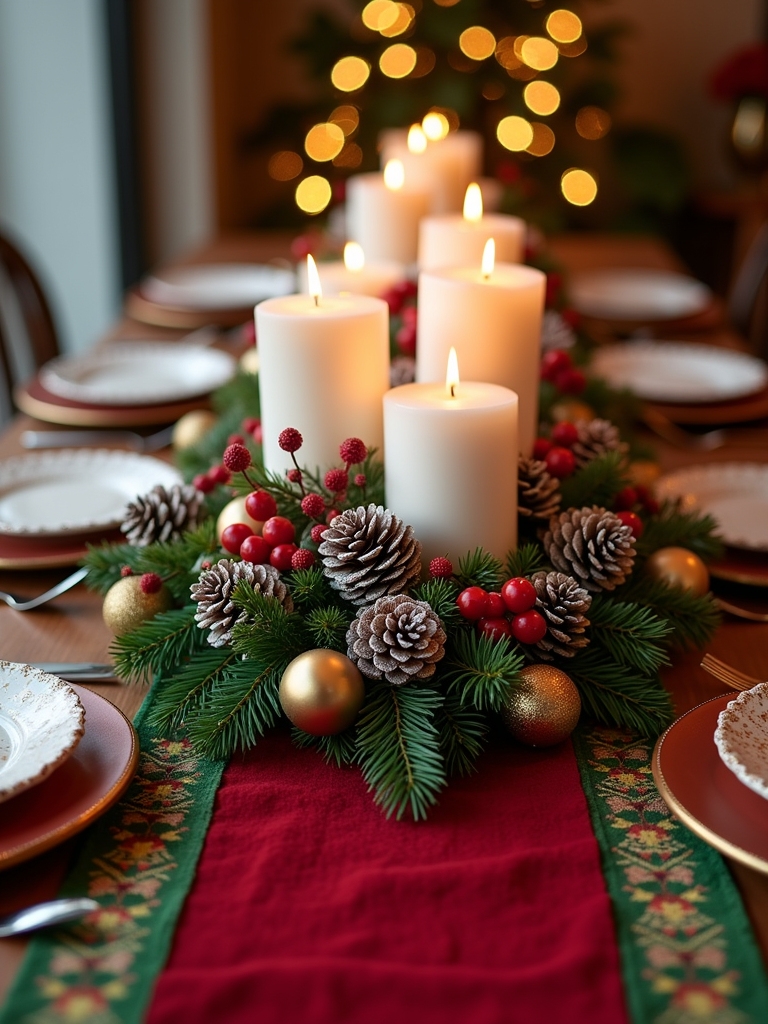 festive table runner decorations
