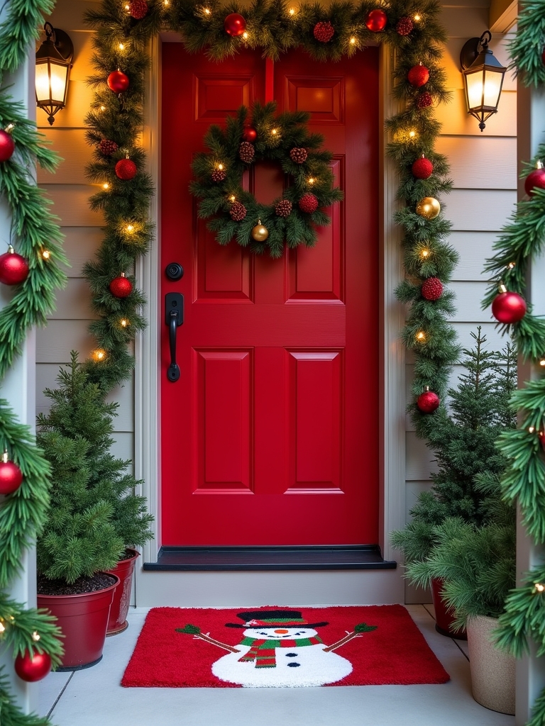 festive themed door mats