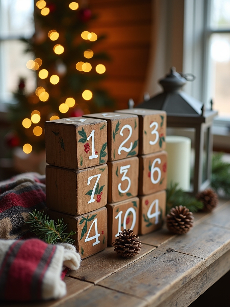 festive wooden block countdown