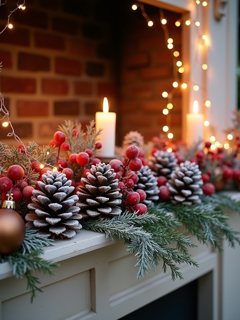 frosted pinecones winter decor