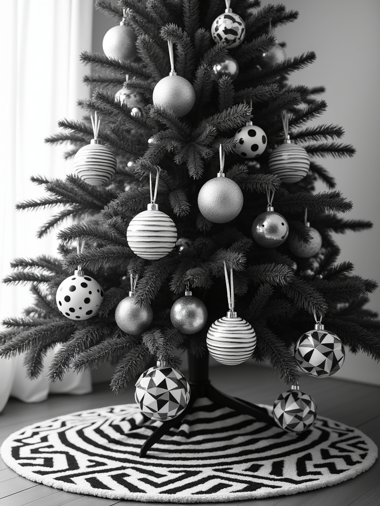 geometric black and white decorations