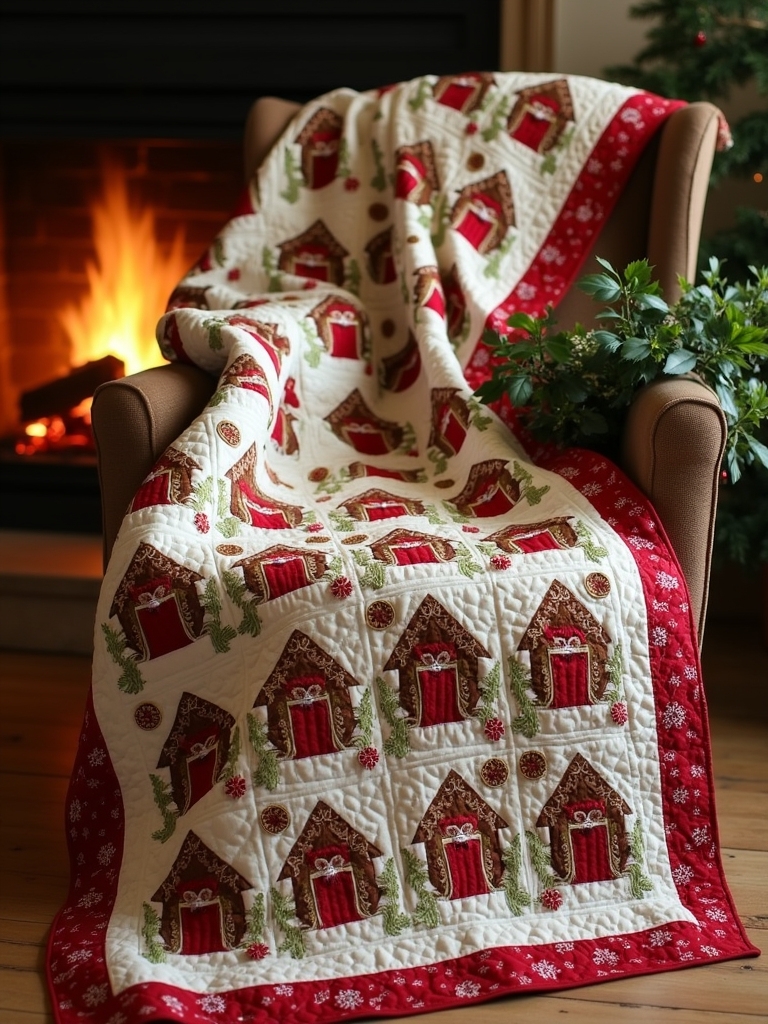 gingerbread house quilt warmth