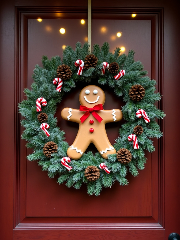 gingerbread man holiday wreath