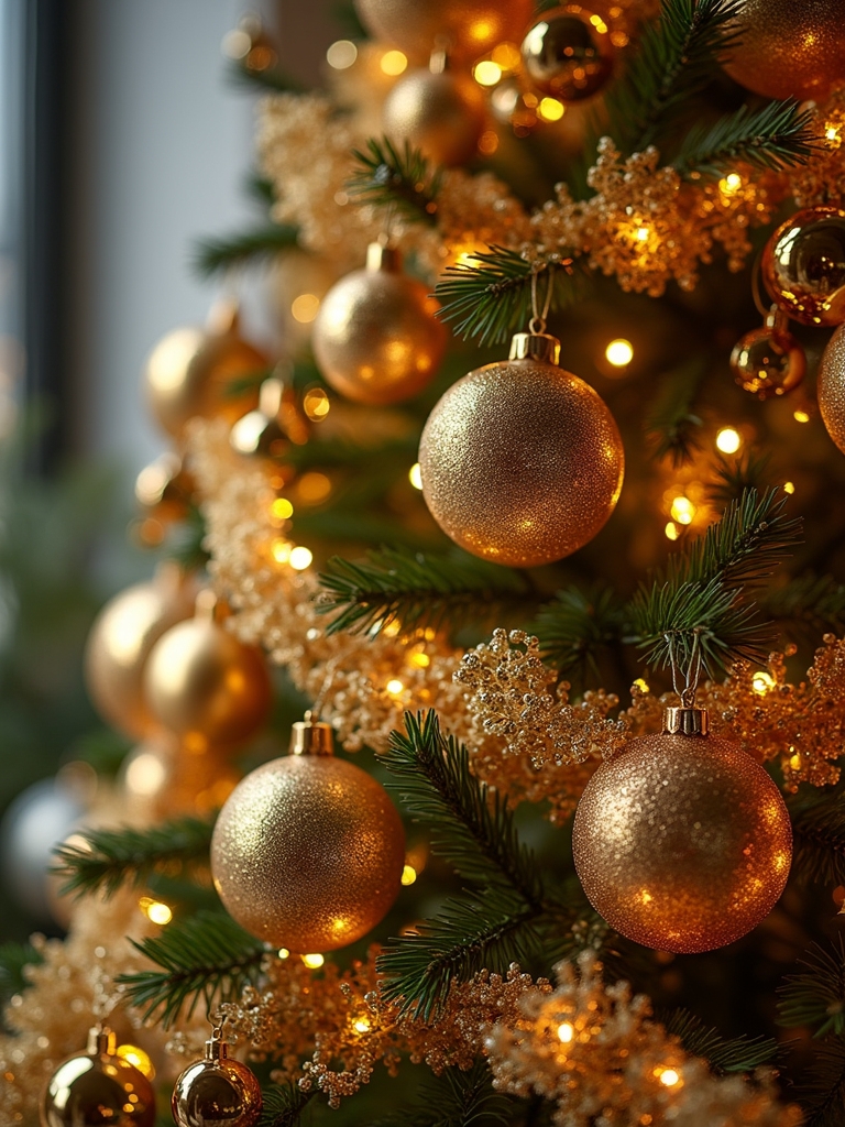 glamorous gold glitter ornaments