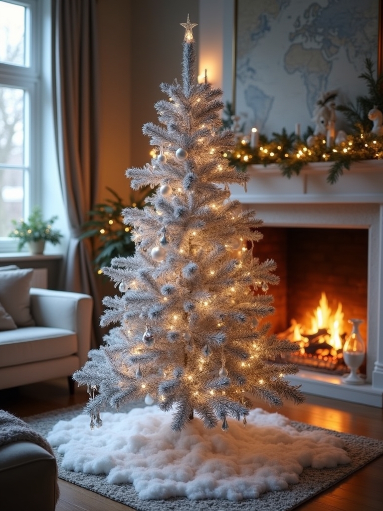 glamorous silver slim tree