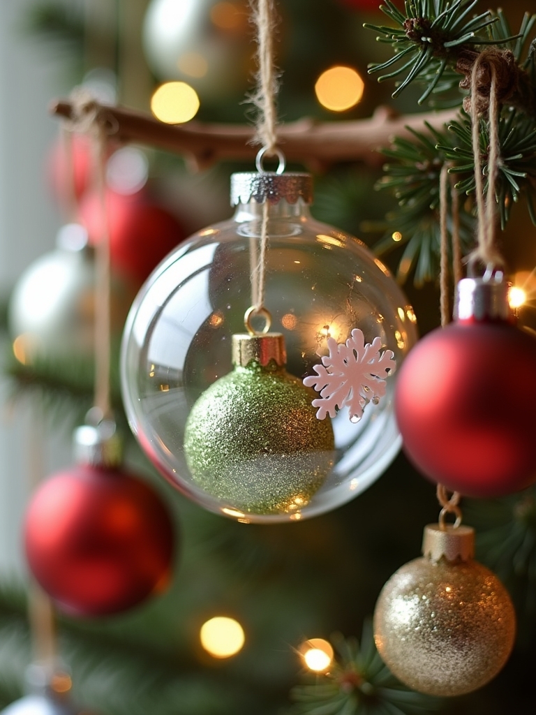 glittery holiday ornament crafting