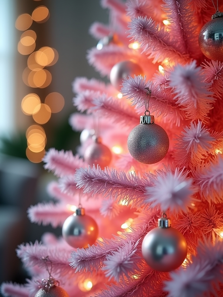 glittery pink tinsel arrangements