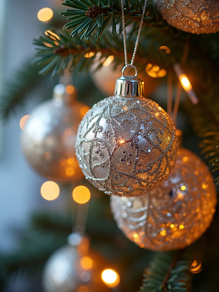 glittery snowflake baubles craft