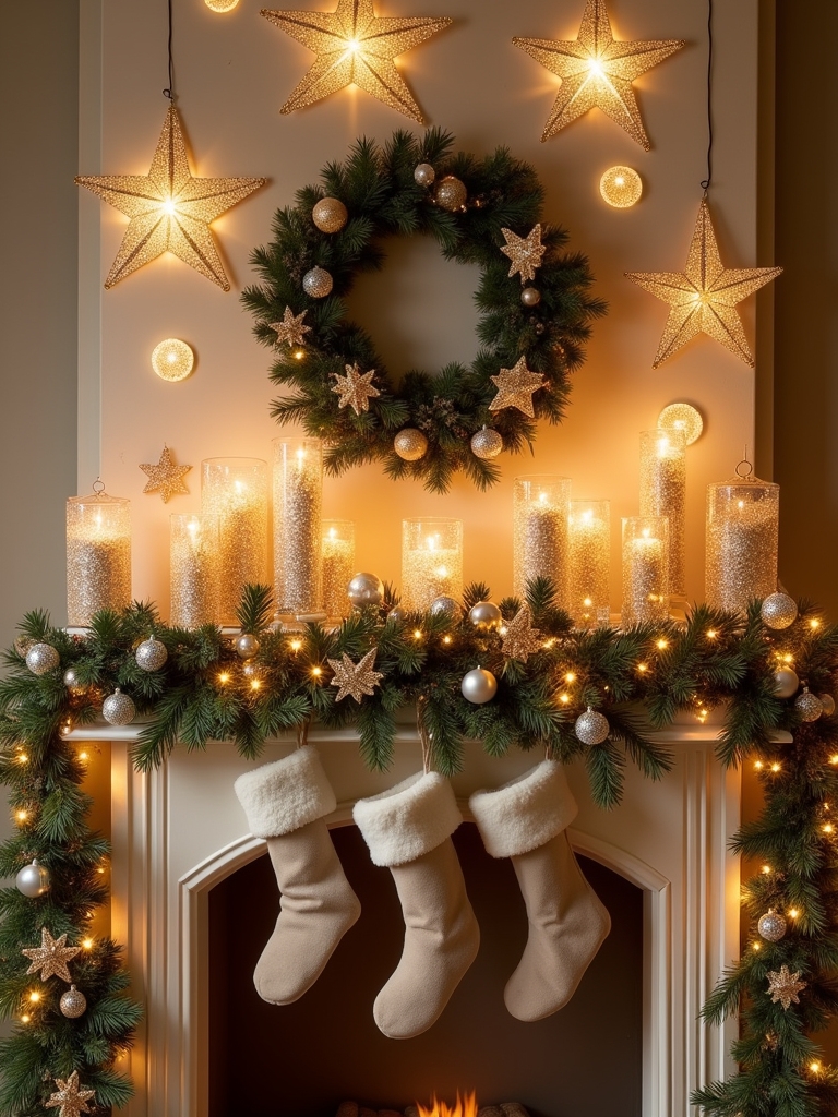 glittery star christmas decor