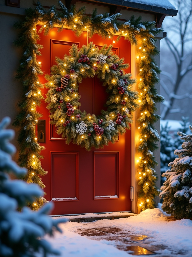 glowing holiday wreath creation