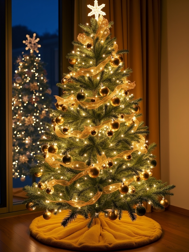 gold accents with greenery