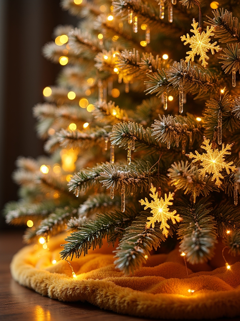 gold snowflakes enhance christmas