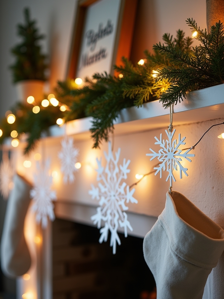 handmade paper snowflake garland