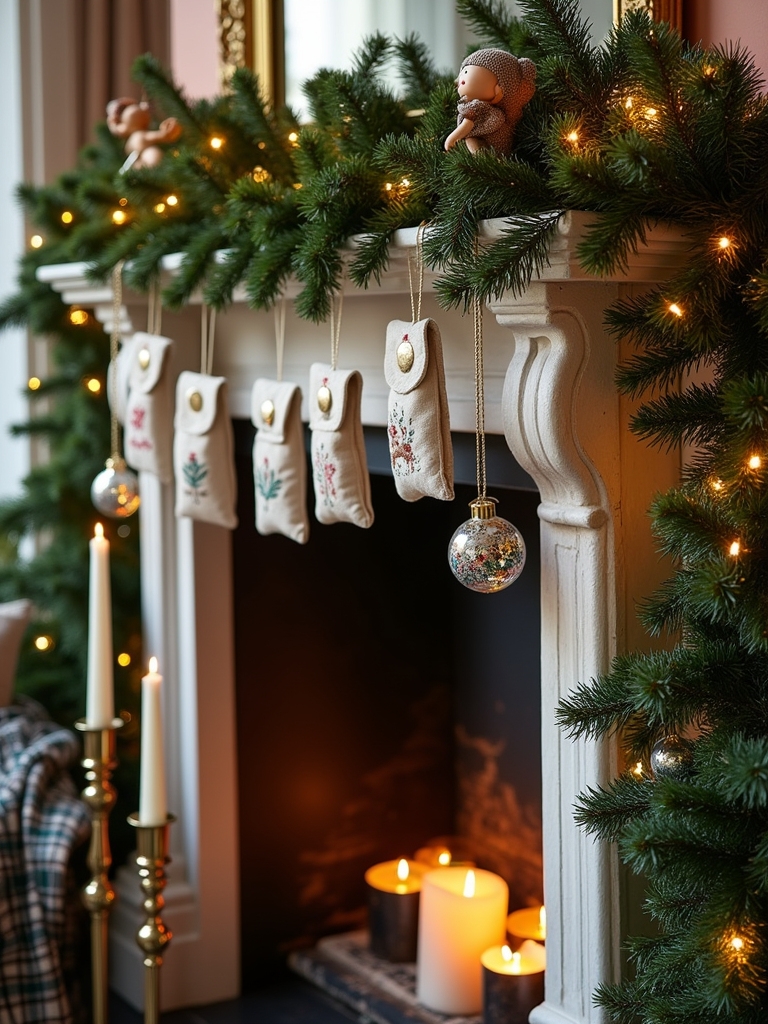 holiday countdown mantel decor