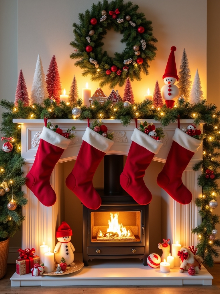 holiday mantel interactive fun
