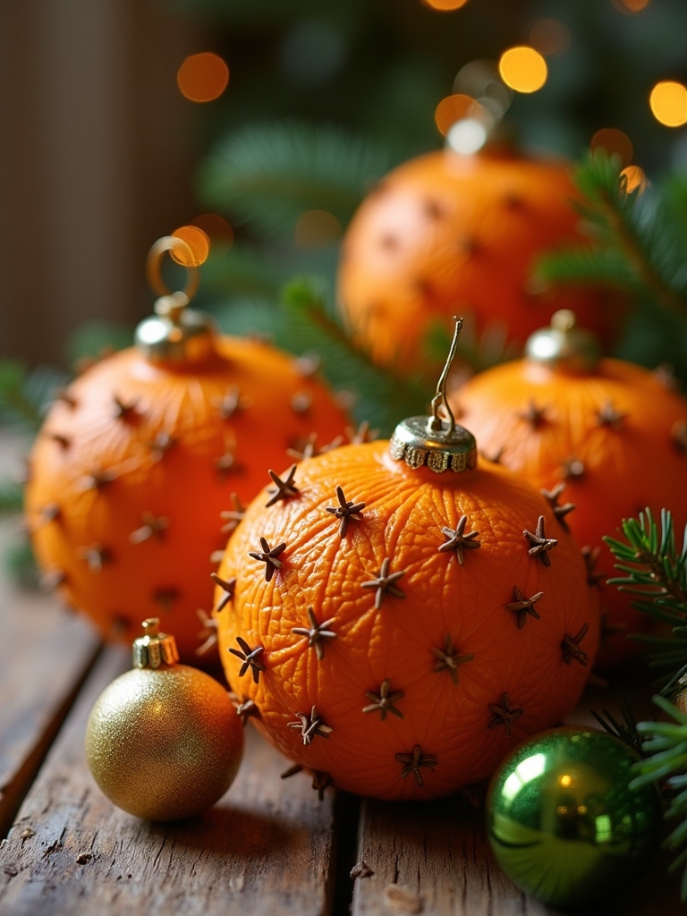 holiday scented orange ornaments