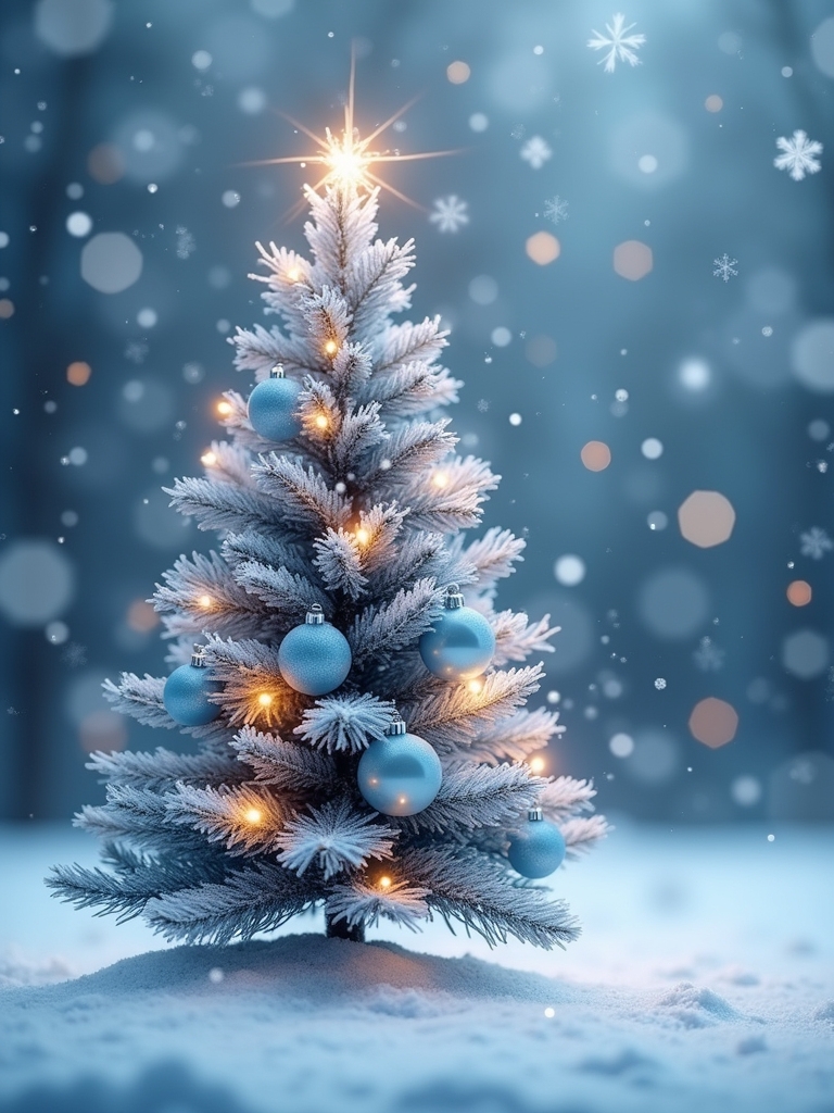 icy blue christmas tree