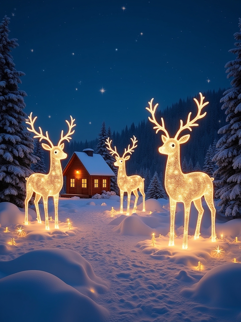 illuminated reindeer holiday display