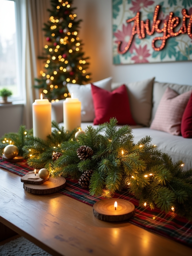 joyful holiday coffee table decor