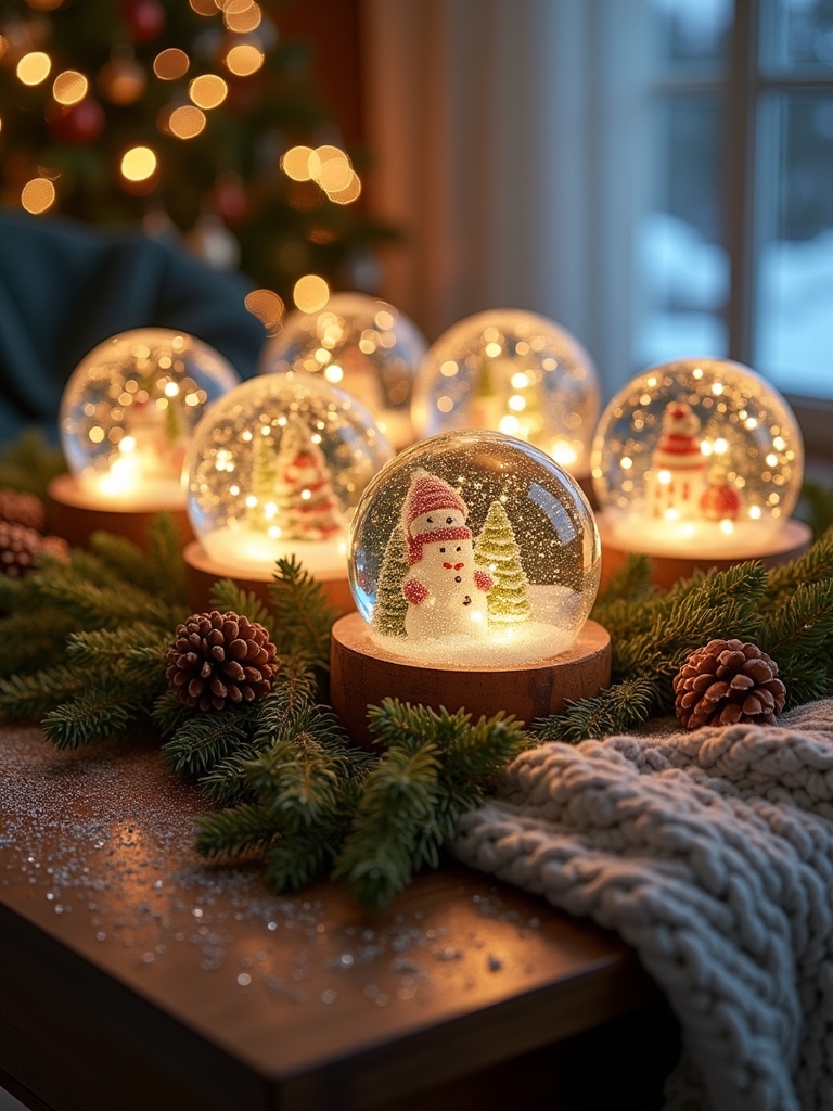 joyful holiday snow globes