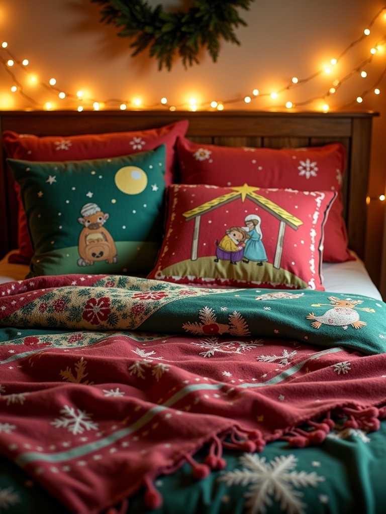 joyful nativity scene bedding