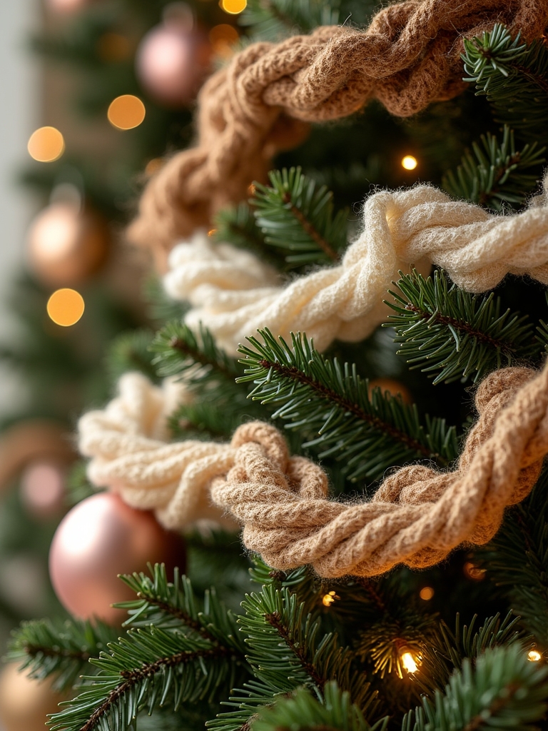 layered burlap ribbon garland