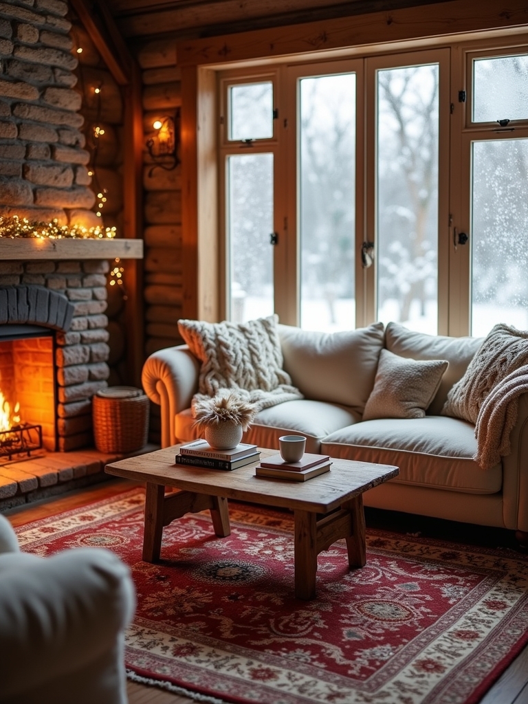 layered rugs for coziness