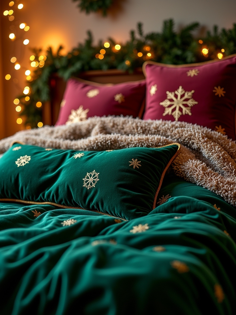 luxurious velvet holiday bedding