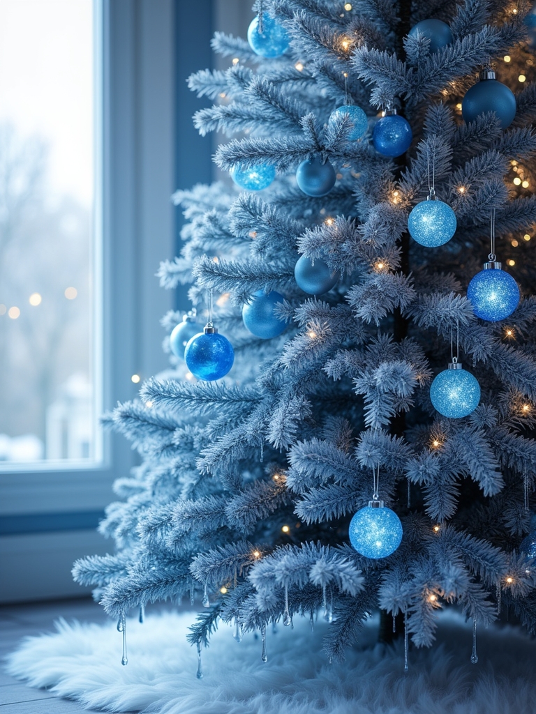 magical blue snowflake ornaments