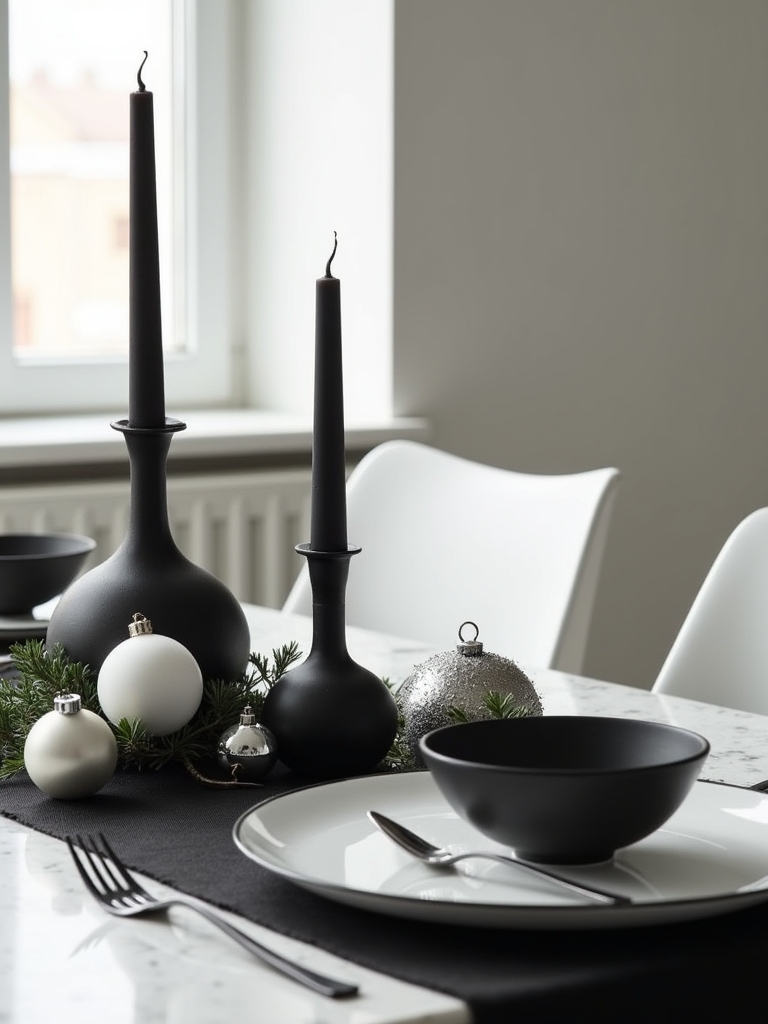 minimalist christmas table setting