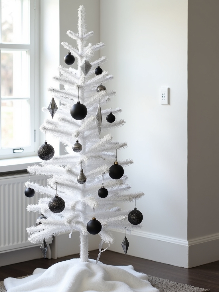 minimalist monochrome christmas tree