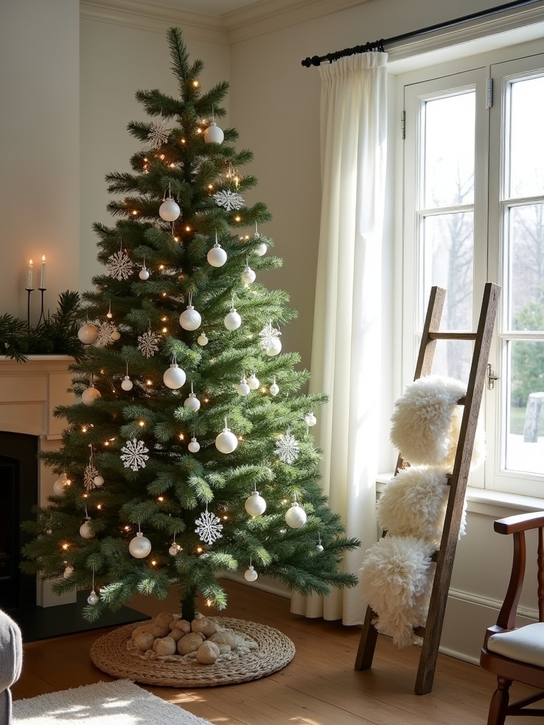 minimalist white christmas decor