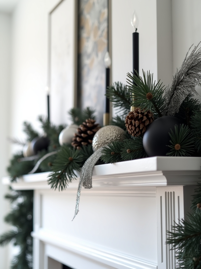 modern black and white garland