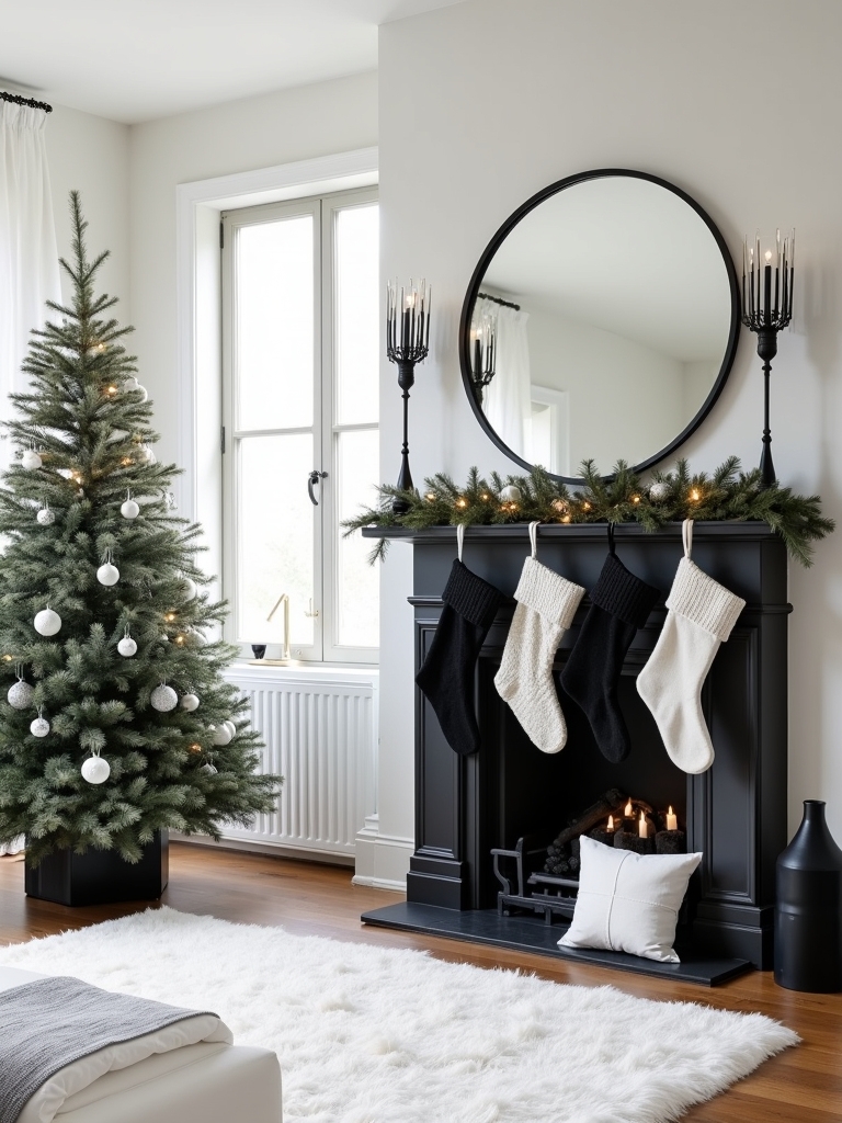 monochrome stockings for decor