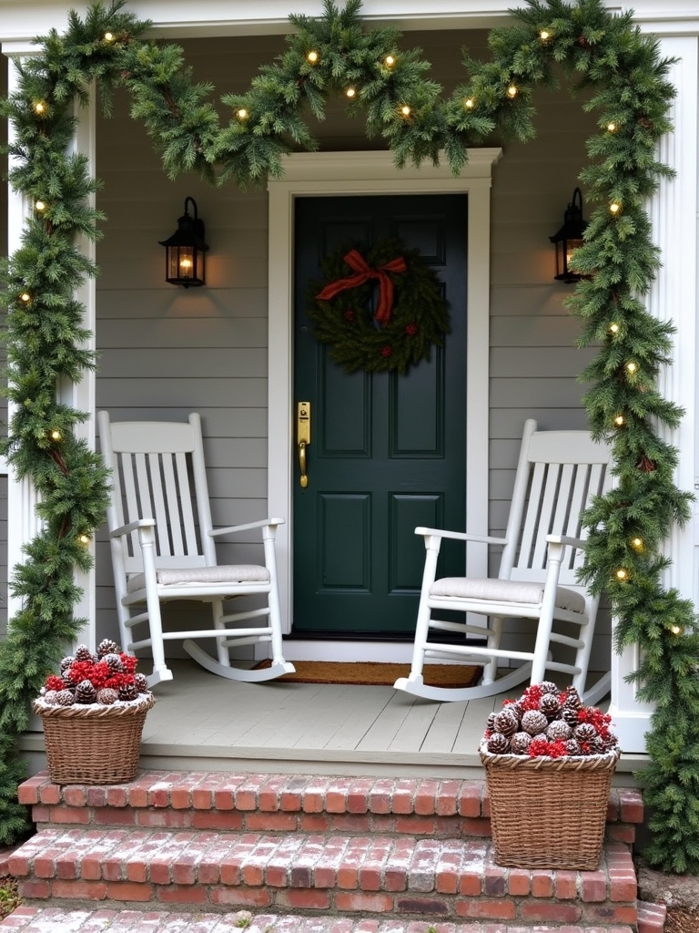 natural christmas porch decor