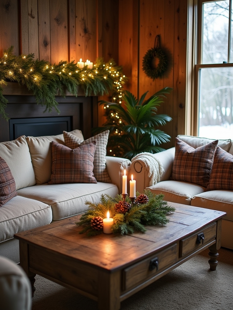natural greenery and pinecones