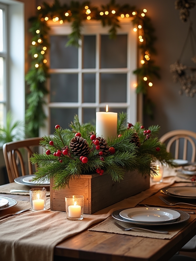 natural holiday table decor