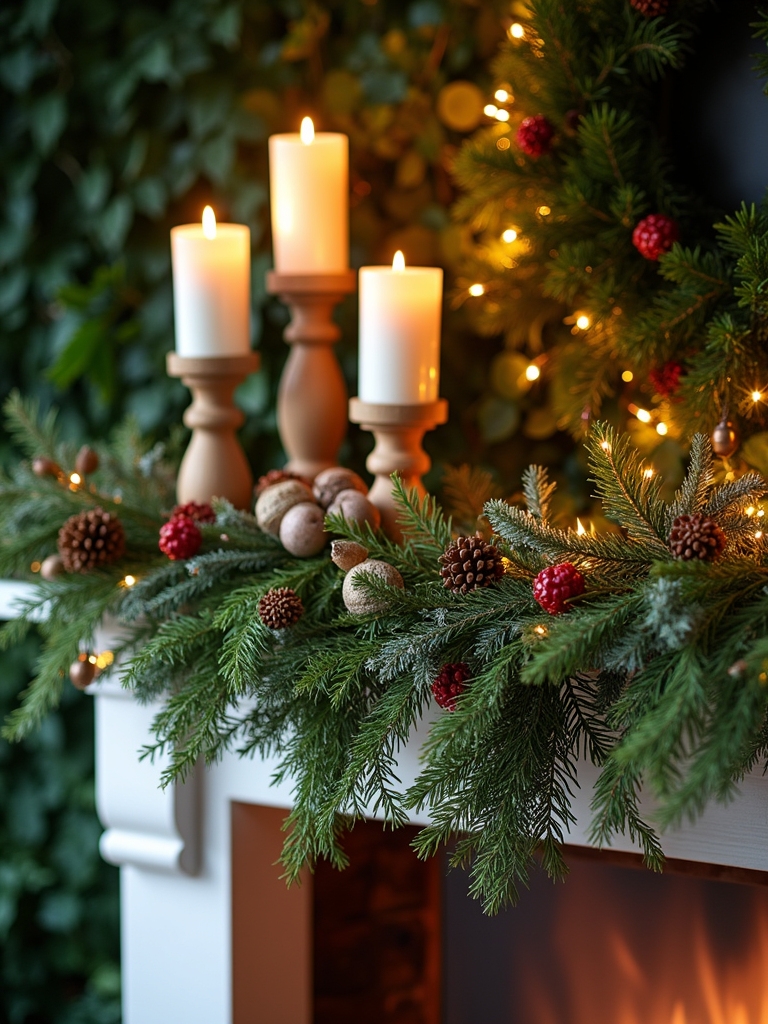 nature inspired fireplace decor