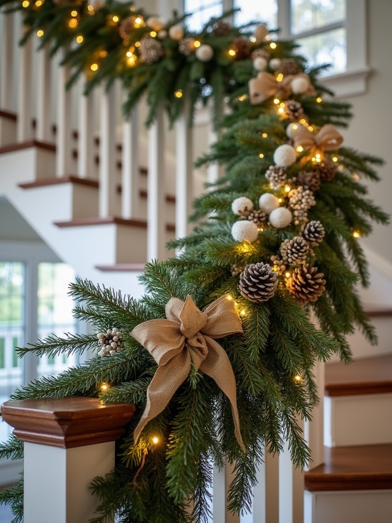 nature inspired staircase decor