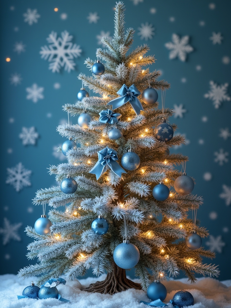 nostalgic vintage blue ornaments